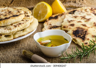 Indian Bread With Rosemary, Garlic And Olive Oil