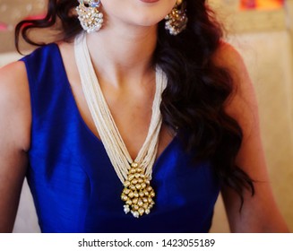 Indian Bridal Showing Sangeet Necklace