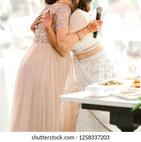 Indian Bride And  Bridesmaids Sweet Hugging Wedding Speech Moments