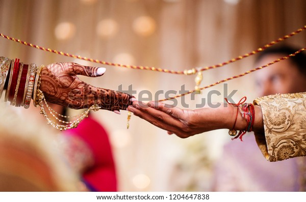 Indian Bride Groom Holding Hands Mehndi Miscellaneous Beauty