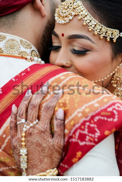 Indian Bride Groom Hugging Their Wedding Stock Photo Edit Now