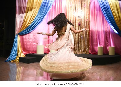 Indian Bride On A Sangeet Performance Dance