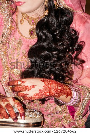 An Indian bride on the wedding day 