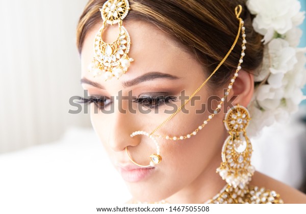 Indian Bride Preparing Her Wedding Ceremony Stock Photo Edit Now