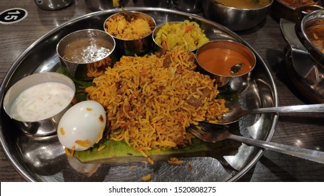 Indian Briyani Rice With Vegetables, Spices, And Egg