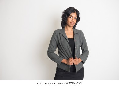 Indian Business Woman With Plain Background