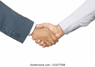 Indian Businessmen Shaking Hands On White Background