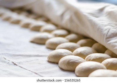 Indian Chapati Breads Or Roti Dough In Resting Stage.