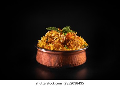 indian chicken biryani, Spicy chicken biryani food photography