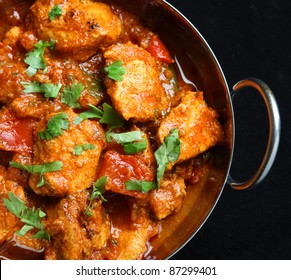 Indian Chicken Jalfrezi Curry In Balti Dish