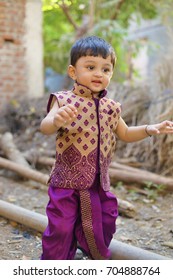 Indian Child On Traditional Wear