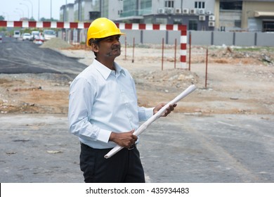 Indian Construction Worker At Site