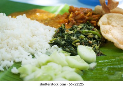 Indian Cuisine Banana Leaf Rice