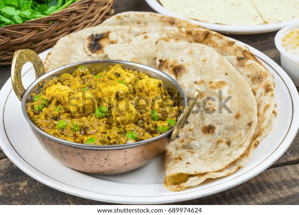 Indian Cuisine Mattar Paneer Vegetarian North Stock Photo 689974624 ...