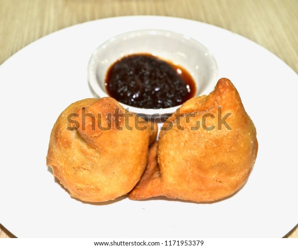 Indian Cuisine Vegetables Samosas Made Potatos Stock Photo Edit Now