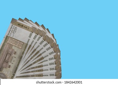 Indian currency notes background with copy space 