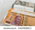 Indian Currency Notes Rupees 200 and 500 Rs Currency Note