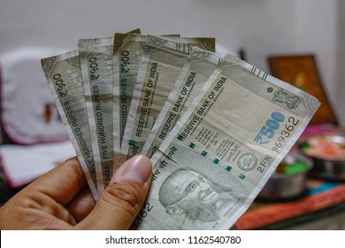 Indian Currency Notes Of Rupees. India Economy Is The World Sixth-largest Economy By Nominal GDP.