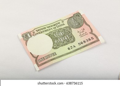 Indian Currency One Rupee Note..