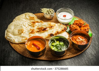 Indian dish curry lunch set