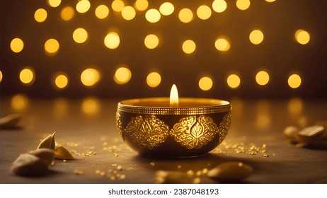 indian diwali diya with bokeh background - Powered by Shutterstock