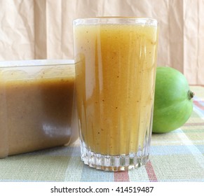Indian drink or juice, also known as aam panna, is made from raw mango concentrate.