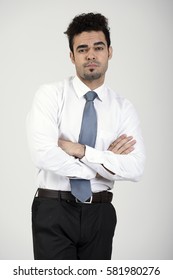 Indian Employee Wrong Posture Arms Crossed In Front Of Customer