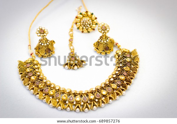 Indian Ethnic Jewellery Set Necklace Earring Stock Photo (Edit Now ...