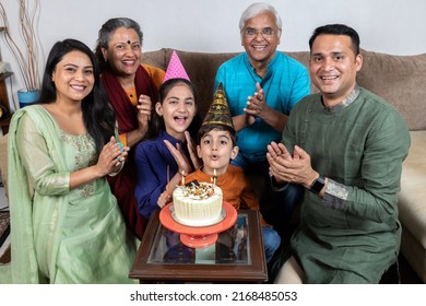 Indian Family Celebrating Birthday  At Home 