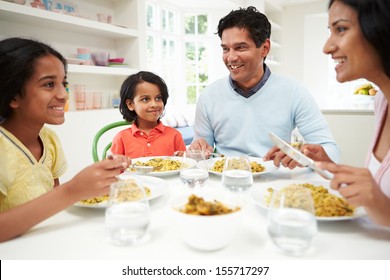 Indian Family Eating Meal Home Stock Photo (Edit Now) 155717297