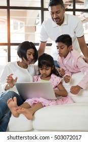  Indian Family With Laptop

