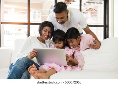  Indian Family With Laptop

