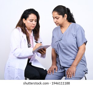 Indian Female Doctor , Patient ,health Examination, Health Report