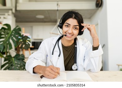 Indian Female Doctor, Video Call At Home