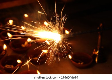 Indian Fire Crakers On Diwali For Celebrations