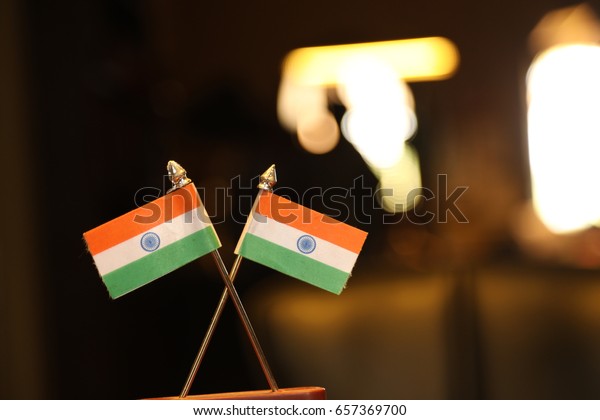 Indian Flag On Office Table Stock Photo (Edit Now) 657369700