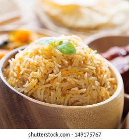 Indian food biryani rice or briyani rice, fresh cooked, indian dish.