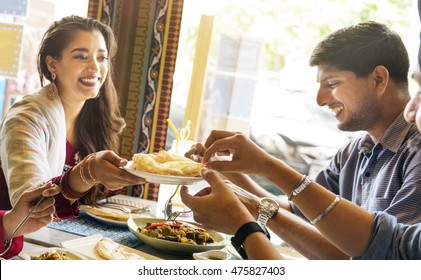 Indian Food Eating Cuisine Togetherness Concept