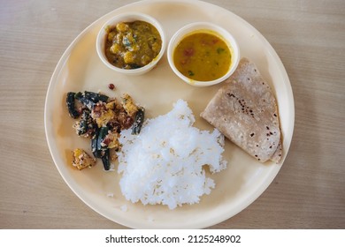 Indian Food Sampler Plate With Rice