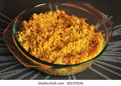 Indian Food Yellow Chicken Keema Pulao