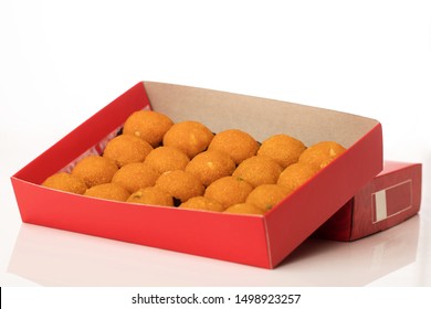 Indian Fresh Sweet Laddu Stacked In Sweet Box