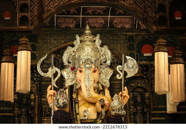 Indian Ganpati Festival Pune Famous Ganesh Stock Photo 2212678313 ...