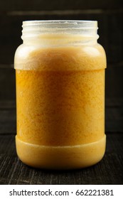 Indian Ghee - Bottle Of Clarified Butter Commonly Used In South Asian Cuisine.