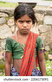 Indian Girl On 24, 2022 In Rajashan, Pali, India. Bihar Is One Of The Poorest States In India. The Per Capita Income Is About 300 Dollars.