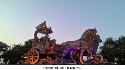 Indian God Krishna With Arjun On Rath