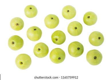 Indian gooseberry or Amla (Phyllanthus emblica) isolated on white background with clipping path