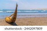 indian grass boat, trujillo, peru