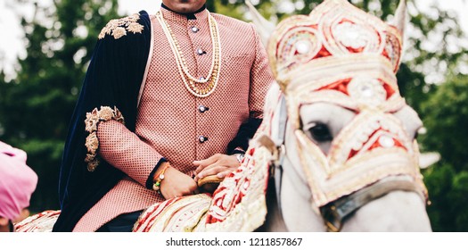 Indian Groom Riding Baraat Horse