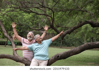 Indian happy male seniors life enjoying in garden - Powered by Shutterstock