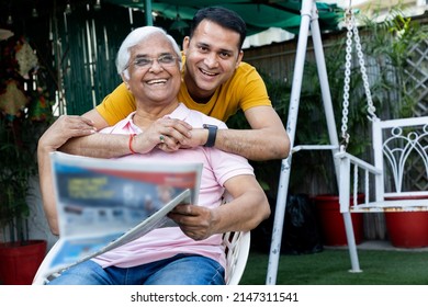 Indian Happy Senior Father And Son 